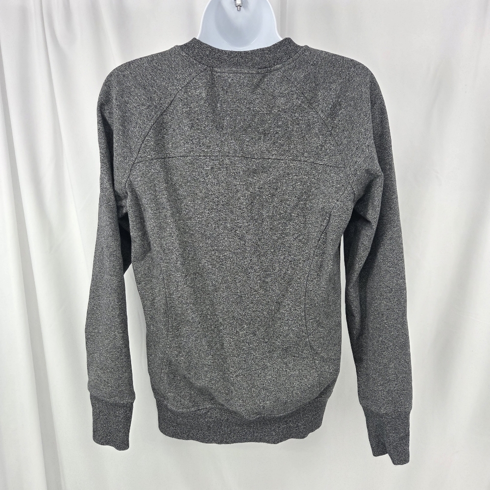 Lululemon Scuba Crew Pullover sweatshirt Heathered Speckled Black Grey size 4 - Picture 2 of 5